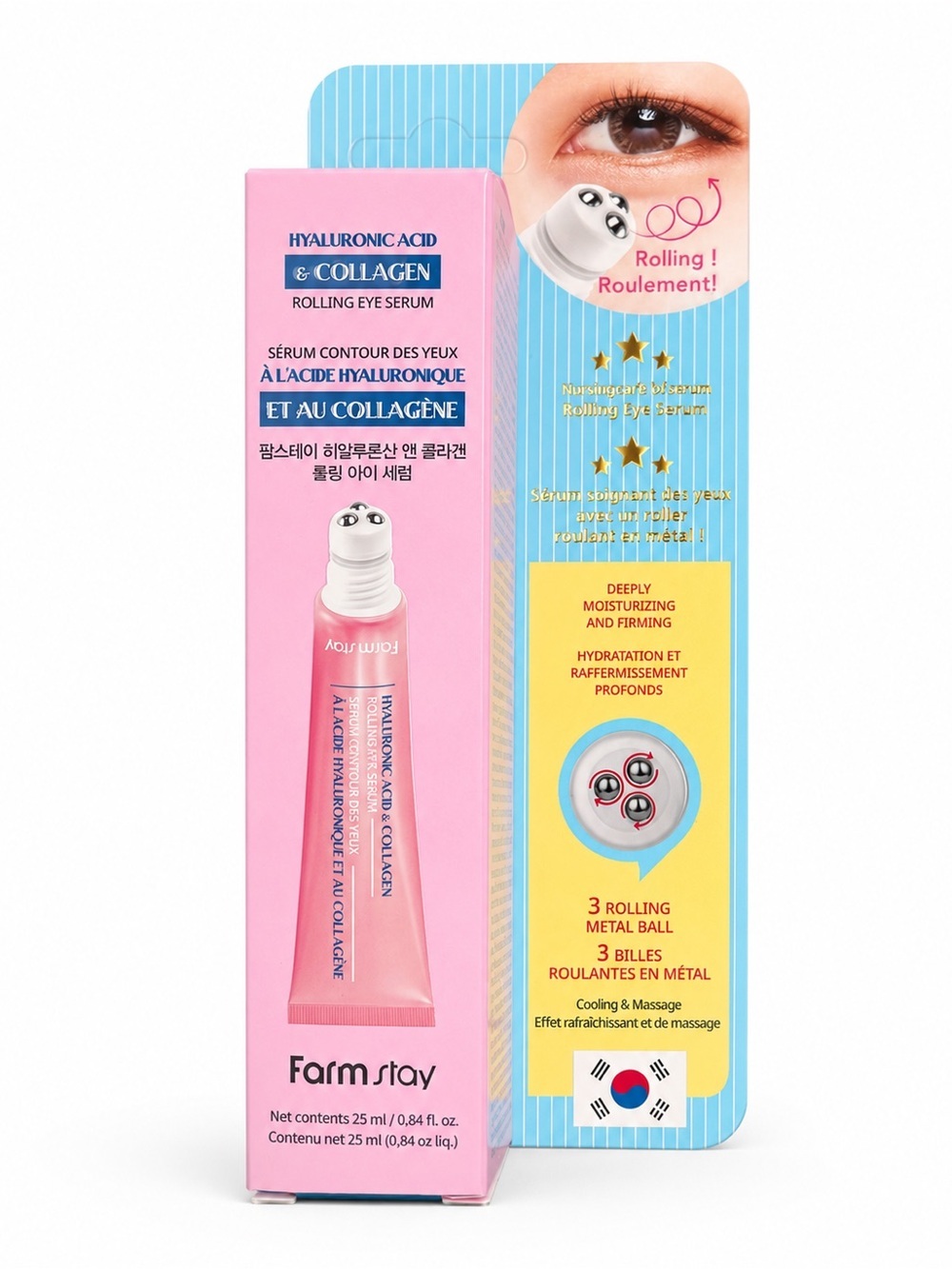 Hyaluronic Acid & Collagen Rolling Eye Serum - Pink